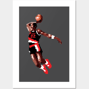 Clyde "The Glide" Pixel Dunk Posters and Art